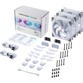 D30-140 PWM Regular Airflow D-RGB White 3-Pack 140mm Case Fan (White) - afbeelding 5