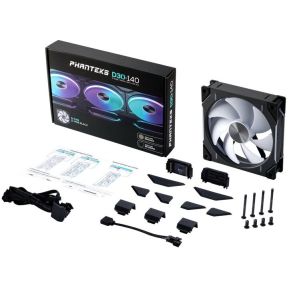 D30-140 PWM D-RGB Fan Regular Airflow Black 140mm Case Fan (Black) - afbeelding 5