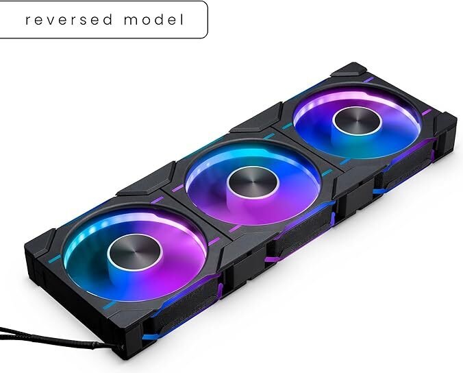 Phanteks d30 pwm reverse airflow d 120m 776548 - Phanteks D30-120 Reverse Airflow D-RGB 3-pack 120mm Case Fan (Black)