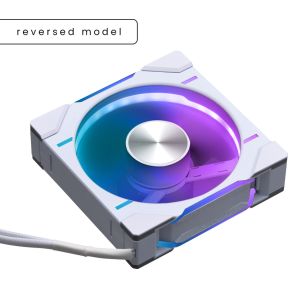 D30-120 Digital RGB PWM Fan Reverse Airflow White 3 Pack 120mm Case Fan (White) - afbeelding 5