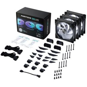 D30-140 PWM D-RGB Reverse Airflow Black 3-Pack 140mm Case Fan (Black) - afbeelding 6