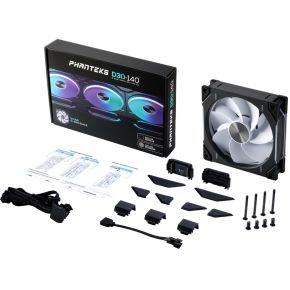D30-140 Reverse Airflow D-RGB PWM Fan Black 140mm Case Fan (Black) - afbeelding 6