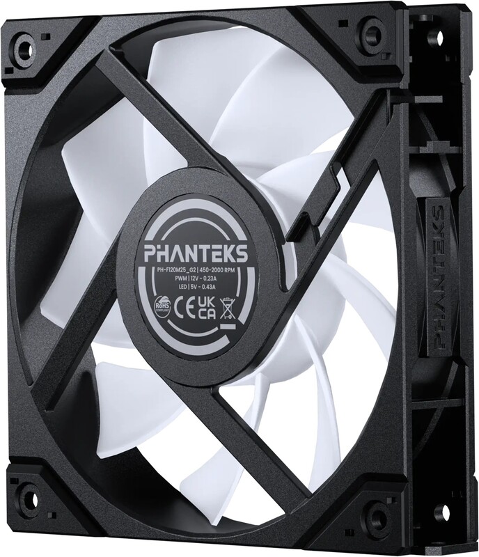 Phanteks m25 gen2 pwm 120mm black 7 orig - Phanteks M25 Gen2 120mm PWM Fan Black Case Fan