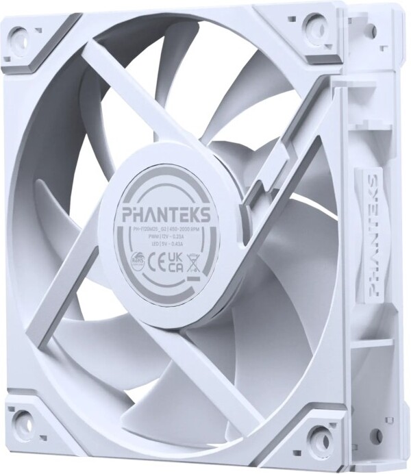 Phanteks m25 gen2 pwm d reverse white 776458 3 orig - Phanteks M25-120 Gen2 Reverse Airflow PWM D-RGB 120mm Case Fan (White)