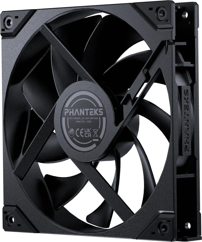 Phanteks m25g2 140 black 140mm 101 78 6 orig - Phanteks M25-140 Gen2 140mm PWM Fan Black Case Fan