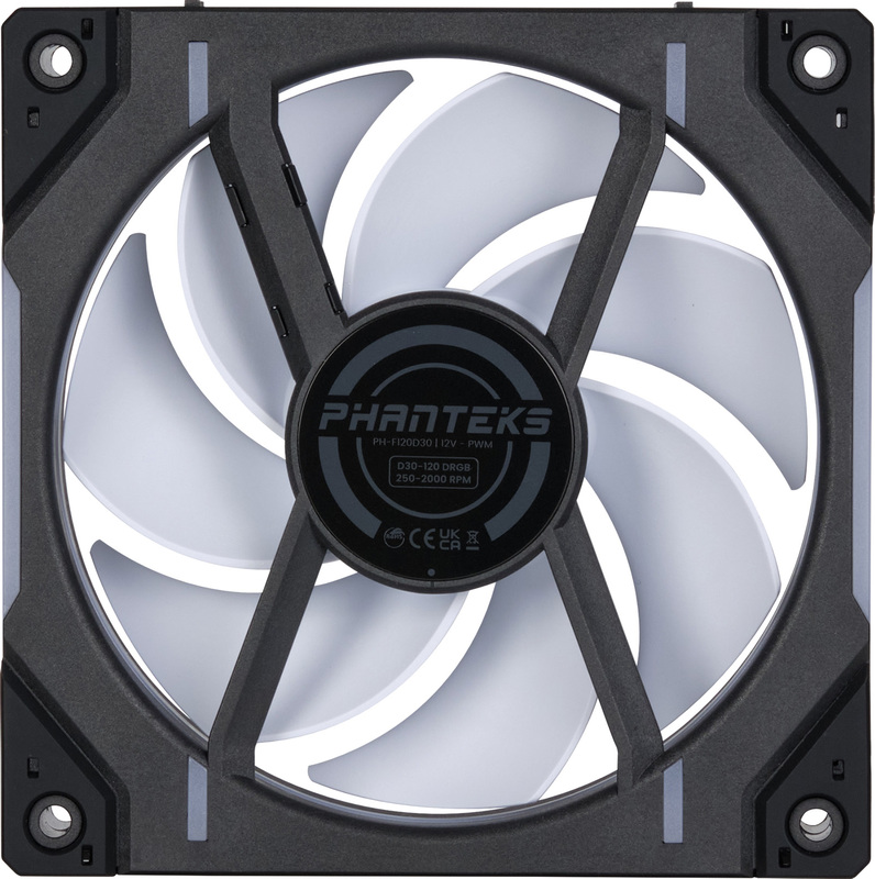 Phanteks ph f120d30 d ventilatorhuis 3 3 orig - Phanteks D30-120 D-RGB PWM Fan Regular 3 Pack 120mm Case Fan (Black)