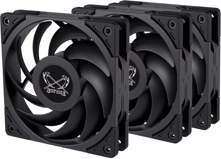 Scythe wonder tornado 120 ventilatorh - Scythe Wonder Tornado 120 PWM 3-Pack 120mm Case Fan (Black)