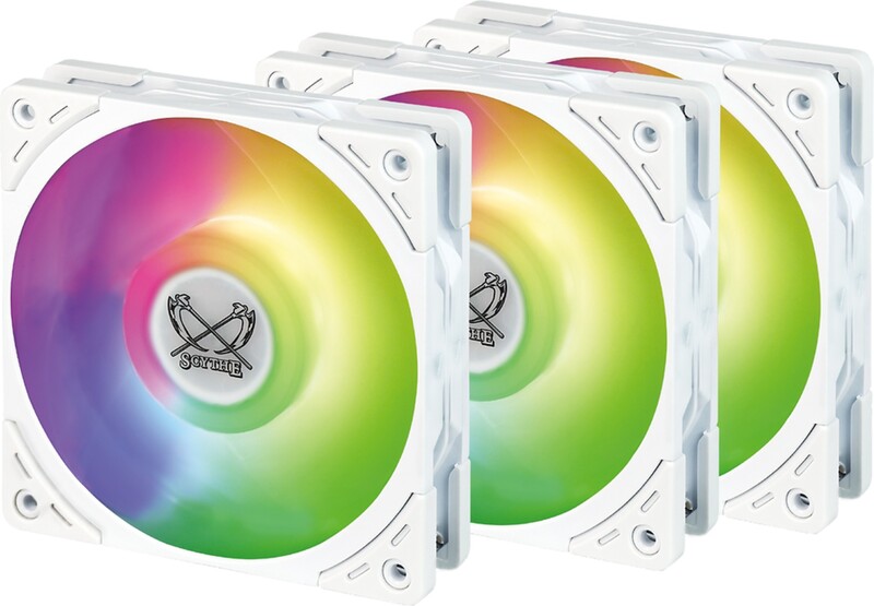 Scythe wonder tornado white ventilato 2 orig - Scythe Wonder Tornado 120 White ARGB 3-Pack 120mm Case Fan (White)