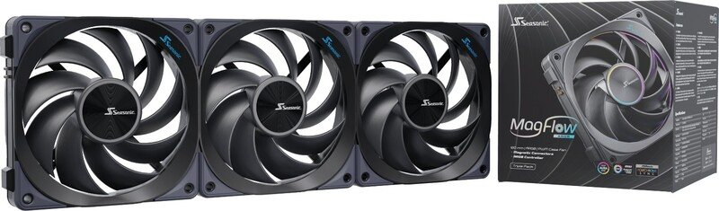 Sea sonic magflow 1225 ventilator - Seasonic MagFlow 1225 ARGB PWM 120mm 3-Fan Kit Case Fan