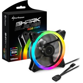 Sharkoon shark blades case fan 6 orig - Sharkoon SHARK Blades RGB ARGB 1200 RPM, 55.8 120mm Case Fan (Black)