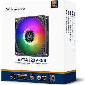 Silverstone vista 120 moederbord ventilato 8 orig - SilverStone VISTA 120 ARGB 120mm Case Fan (Black)