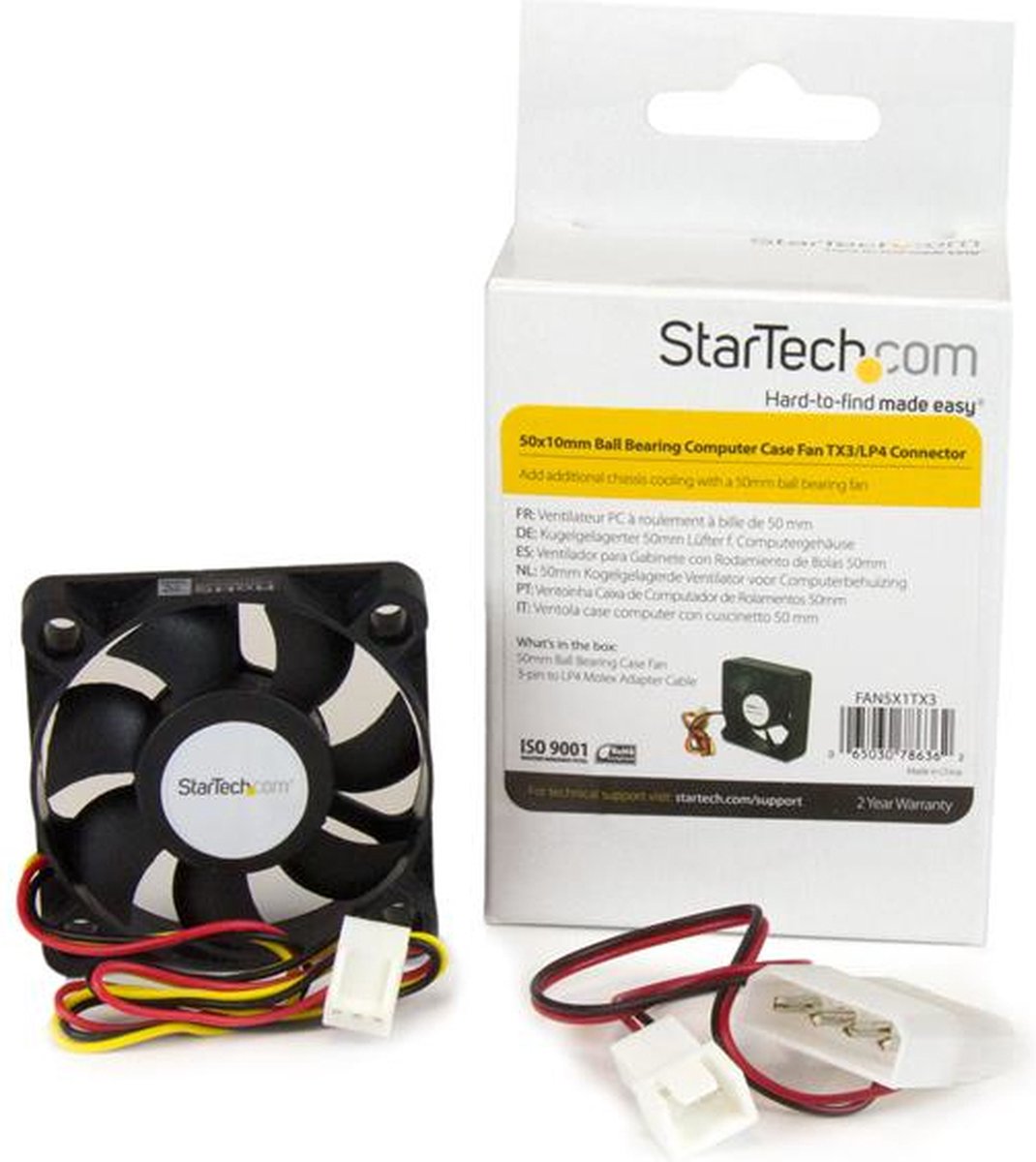 Startech fan5x1tx3 behuizingsventilator 3 orig - StarTech.com Fan5X1Tx3 50mm Case Fan (zwart)