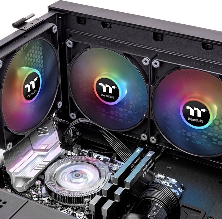 Thermaltake ct120 sync ventilator koeler v 776606 4 orig - Thermaltake CT120 ARGB Sync PC Cooling Fan 120mm Case Fan (Black)