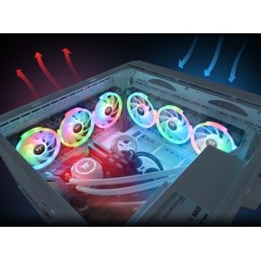 SWAFAN EX12 RGB PC Cooling Fan TT Premium Edition 120mm Case Fan (Black) - afbeelding 6