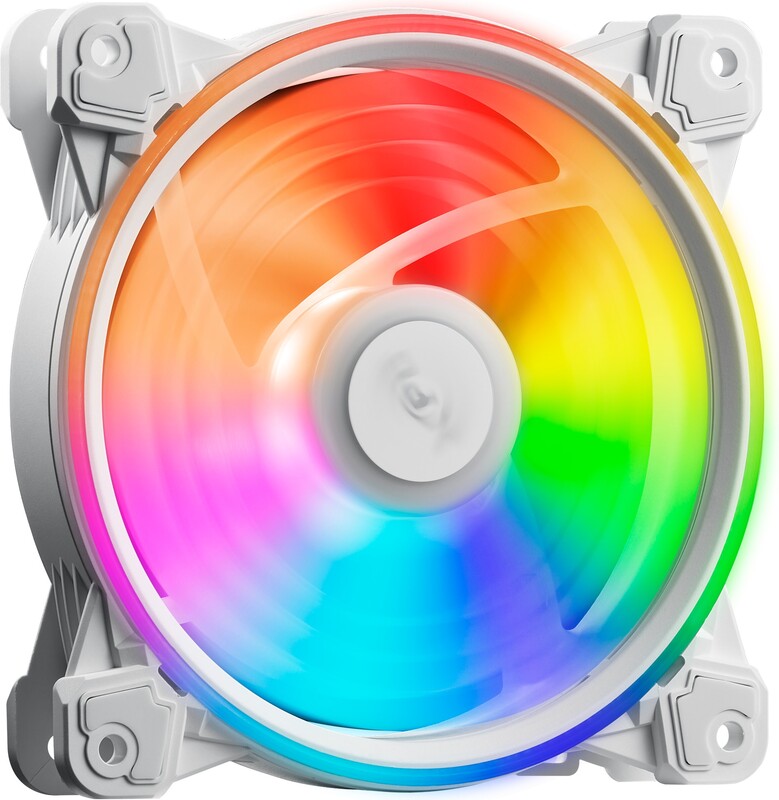 Xpg hurricane 120 pwm white fluid 2 orig - XPG Hurricane 120 ARGB PWM White 120mm Case Fan (White)