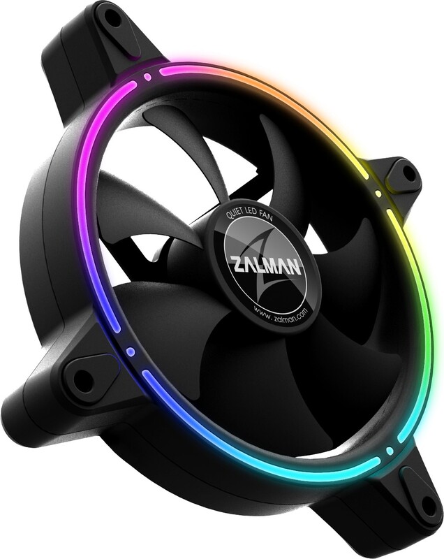 Zalman zm rfd120a 120mm double sided 2 orig - Zalman ZM-RFD120A Spectrum RGB LED 120mm Case Fan (Black)