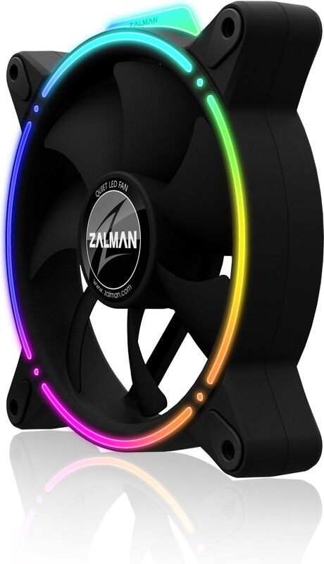 Zalman zm rfd120a 120mm double sided 4 orig - Zalman ZM-RFD120A Spectrum RGB LED 120mm Case Fan (Black)