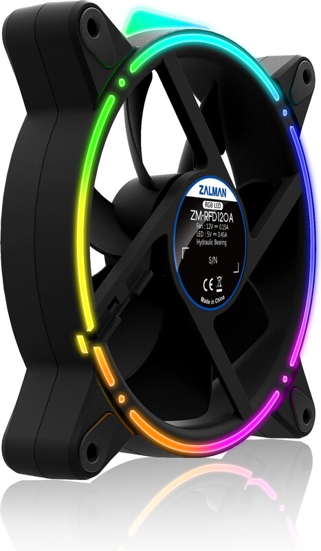 Zalman zm rfd120a 120mm double sided 5 orig - Zalman ZM-RFD120A Spectrum RGB LED 120mm Case Fan (Black)