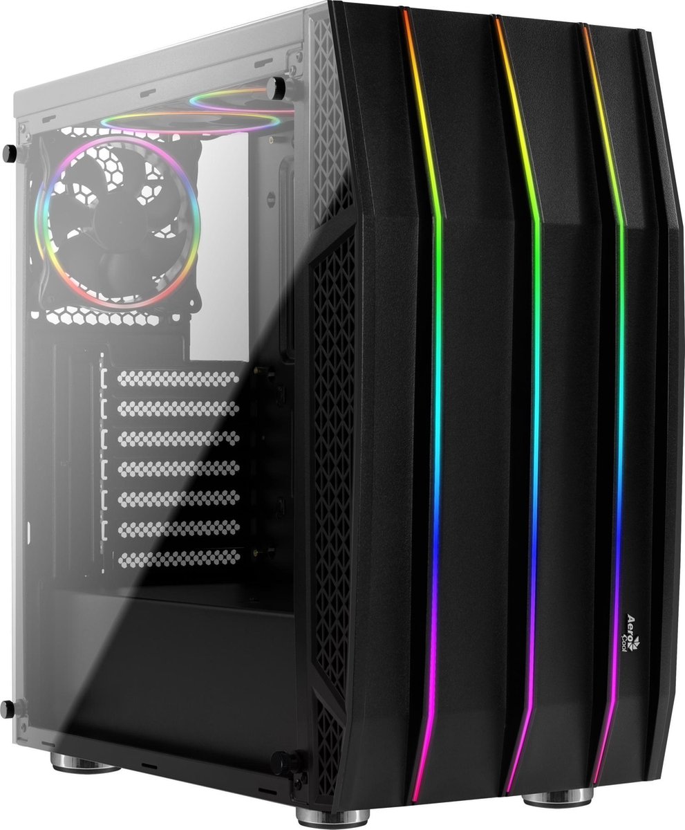 Aerocool Klaw Rgb Zwart (Gehard Glas) - Behuizing Zonder Voeding - Atx-Formaat - afbeelding 3