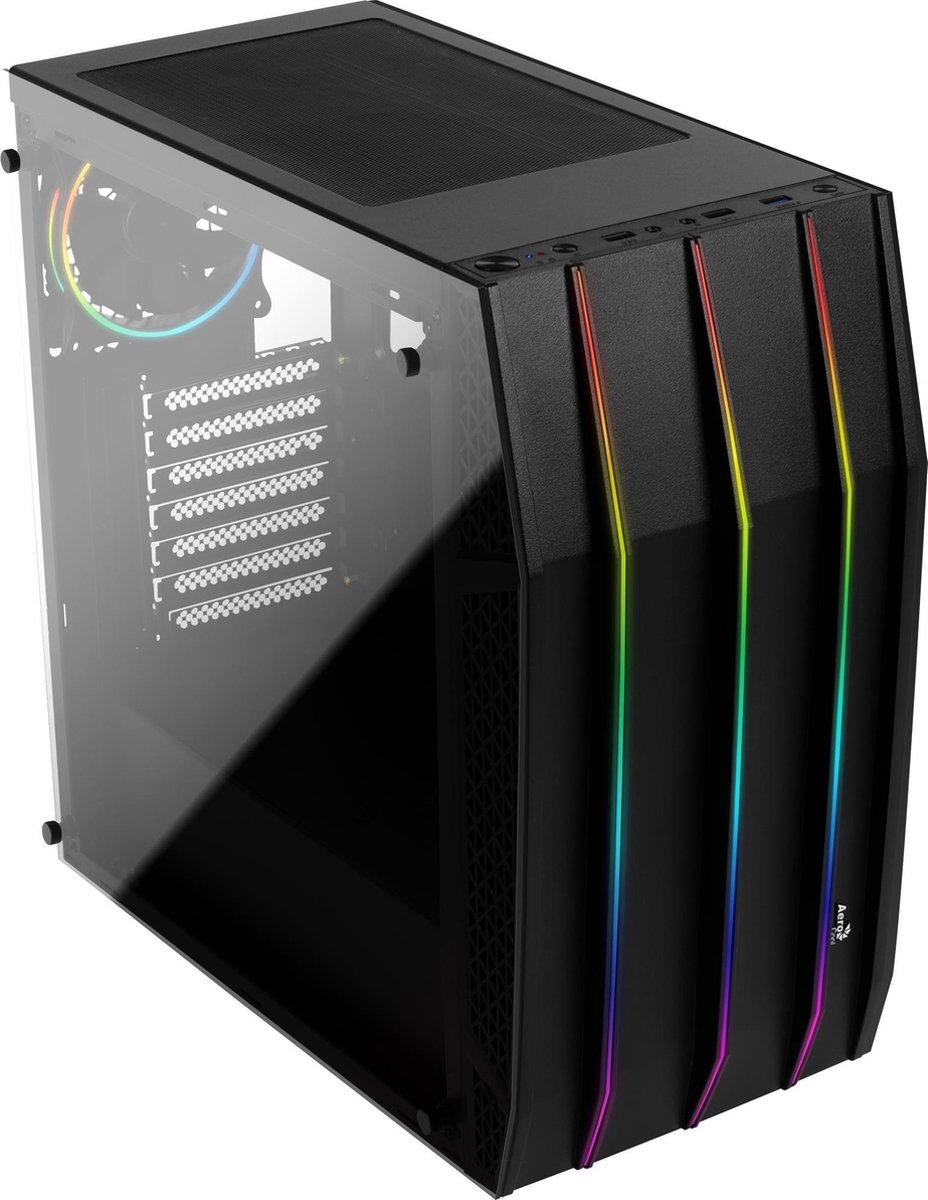 Aerocool Klaw Rgb Zwart (Gehard Glas) - Behuizing Zonder Voeding - Atx-Formaat - afbeelding 4