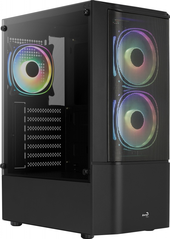 Aerocool quantum mesh v3 midi tower beh 2 orig - Aerocool Quantum Mesh Zwart RGB Behuizing