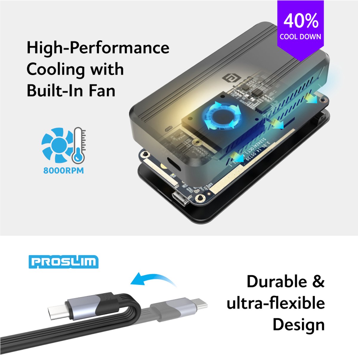 Akasa ak enu4m2 01 m 2 ssd 3 orig - Akasa AK-ENU4M2-01 USB4 40Gbps Schijfbehuizing (zwart)