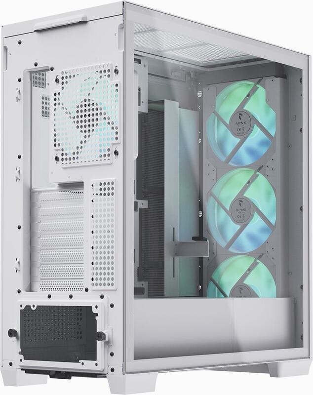 Apnx c1 pc behuizing mid tower atx 6 orig - APNX Creator C1 Behuizing (White)