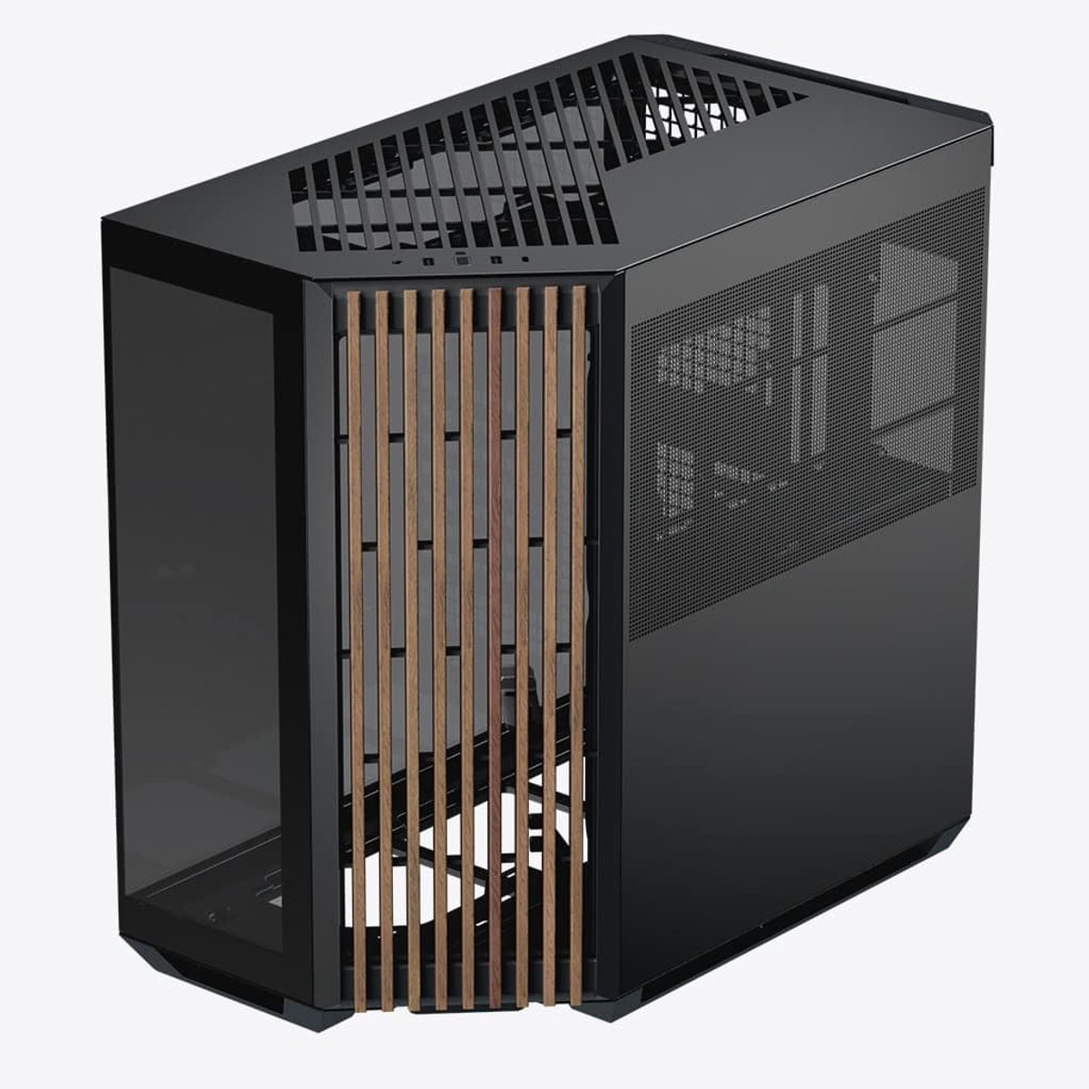 Apnx V1-W-Bk-V1 Midi Tower Zwart, Hout