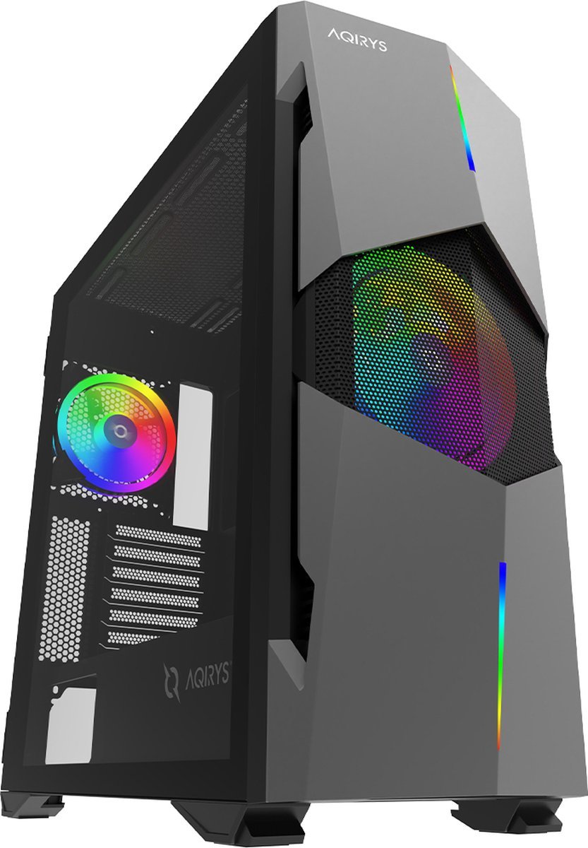 Aqirys Betelgeuse Midi Tower Zwart, Grijs behuizing