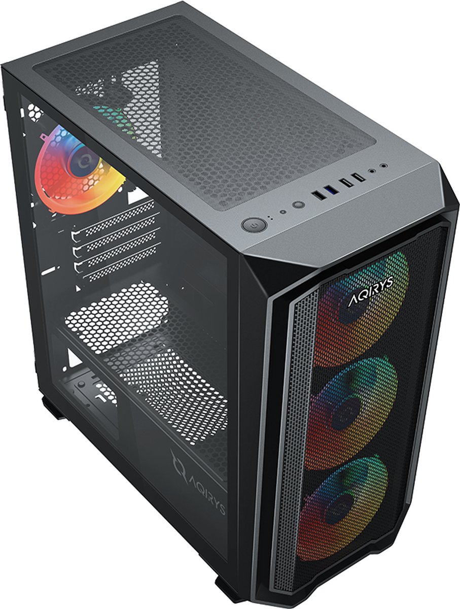 Aqirys Wezen Midi Tower Zwart behuizing - afbeelding 3