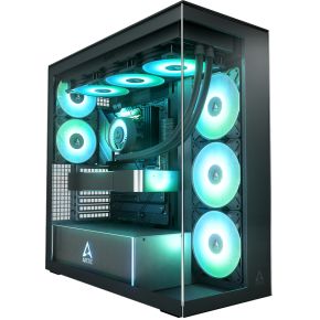 Arctic xtender black clear glass zwar 2 orig - ARCTIC Xtender Black Clear Glass E-ATX Behuizing