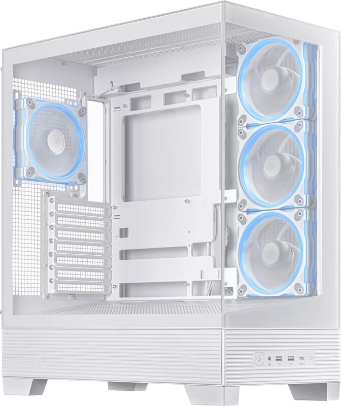 Asus a31 plus midi tower behuizing 17156 2 orig - ASUS A31 Plus TG ARGB Behuizing (White)