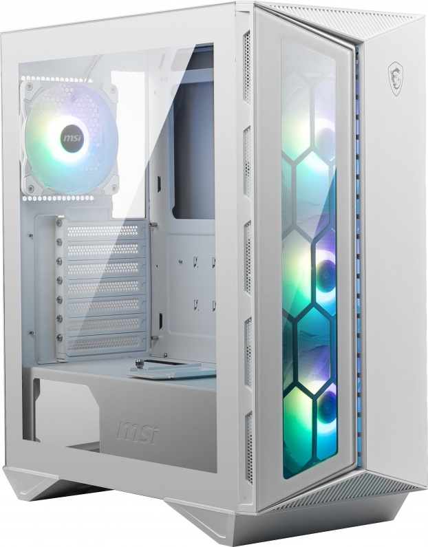 Atx semi tower box msi cas white 2 orig - MSI MPG GUNGNIR 110R WHITE Behuizing