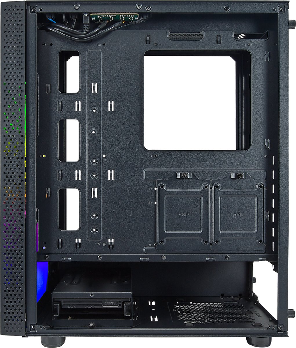 Celesta 340 Mid Tower PC Case - Zwart met Gehard Glas en ARGB - afbeelding 3