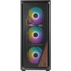 Forest ARGB Midi Tower Gaming Case Zwart, Hout - afbeelding 2