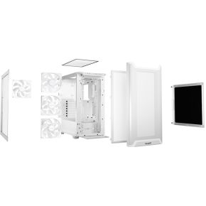 4260052192863Be Quiet! Pure Base 501 Lx White, 450 X 231 X 449, 1X Usb-C, 2X Usb 3.0, Hd Audio, 2X 3,5, 5X 2,5, Inc 3X 120 Mm / 1X 140Mm Light Wings Lx Pwm, Mesh Front, Tg Side, Argb-Pwm Hub - afbeelding 3