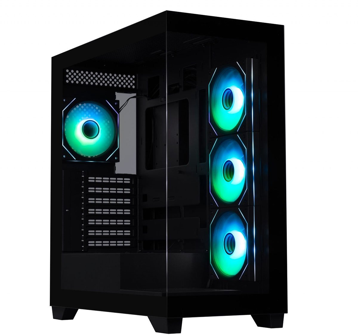 BitFenix Bitfenix Ceto Premium Edition Black Argb Gehard Glas Usb 3.1 Mid Tower Bpab White 850W 80+ Bronze Atx Gaming Behuizing (Fishtank Black 4A-Rgb)