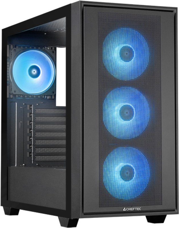 Chieftec hunter 3 midi tower behuizing - Chieftec Hunter III Black E-ATX RGB Fan Gaming Behuizing