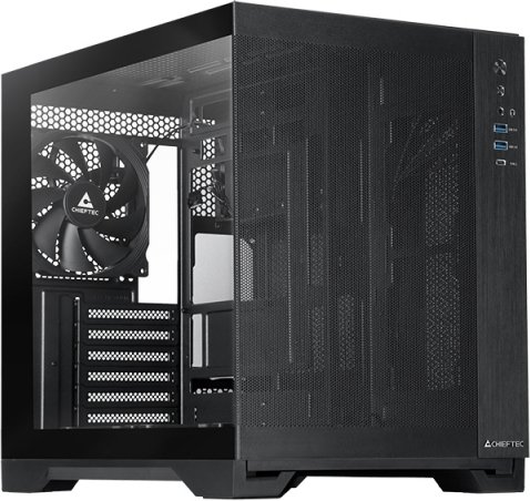 Chieftec visio air midi tower behuizing - Chieftec Visio Air Black Gaming Dual-Chamber Behuizing