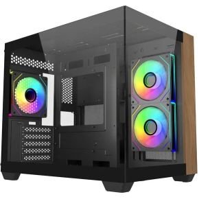Cooler Master Elite 481 Wood - Zwart behuizing