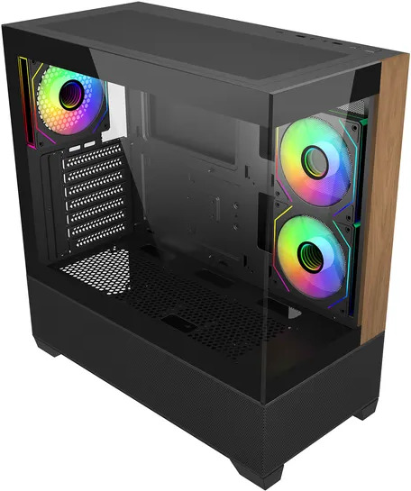 Cooler master elite 690 wood midi tower behu 2 orig - Cooler Master Elite 690 Wood Behuizing (Black)