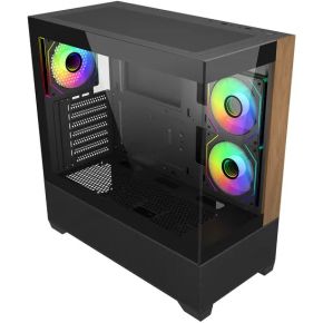 Cooler Master Elite 690 Wood - Zwart behuizing - afbeelding 2