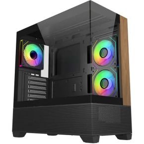 Cooler Master Elite 690 Wood - Zwart behuizing