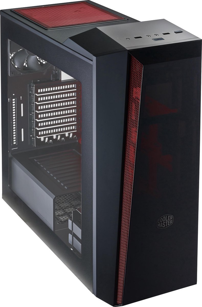 Cooler Master Masterbox 5T Midi Tower Zwart, Rood