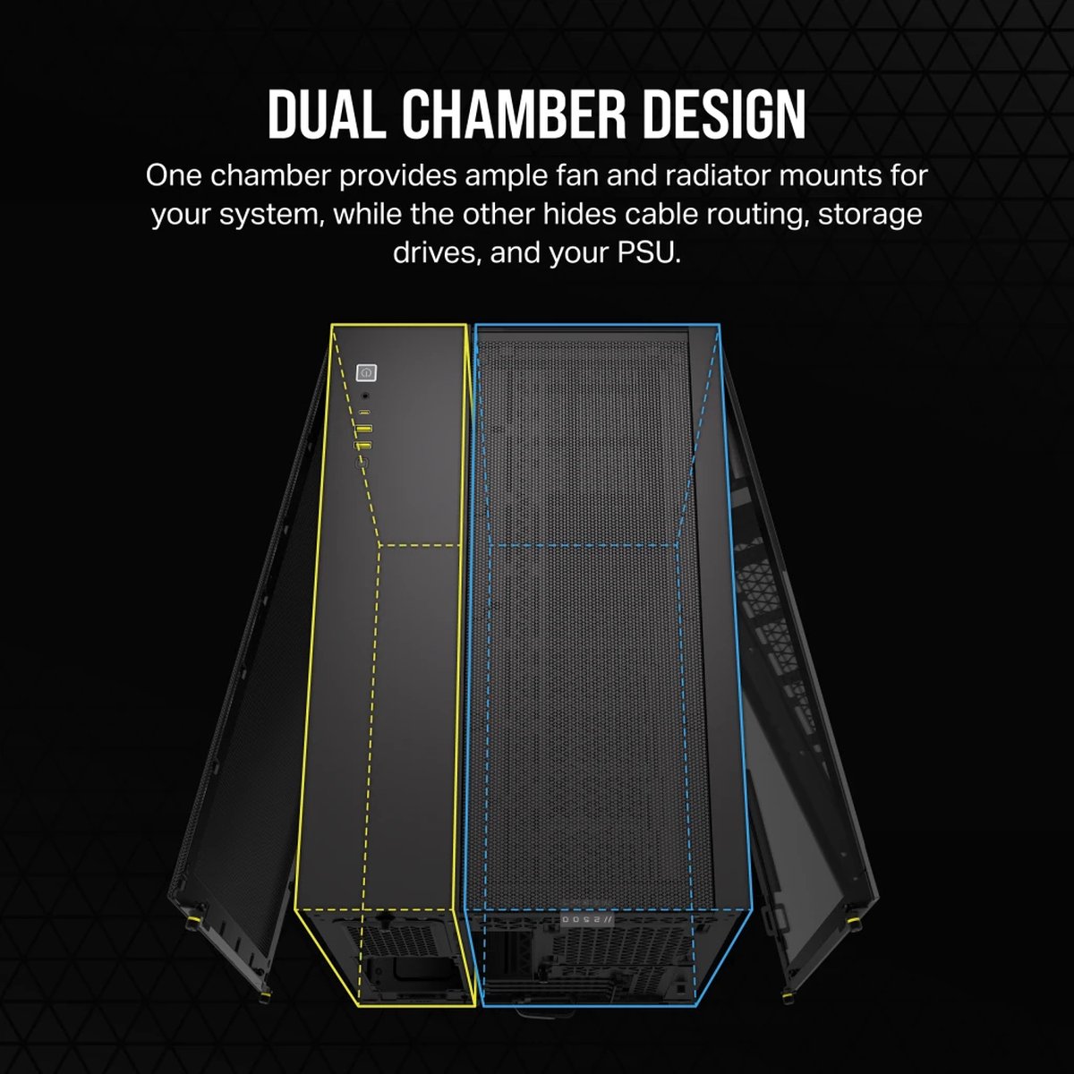 iCUE LINK 2500X RGB Micro ATX Dual Chamber PC Case - afbeelding 5