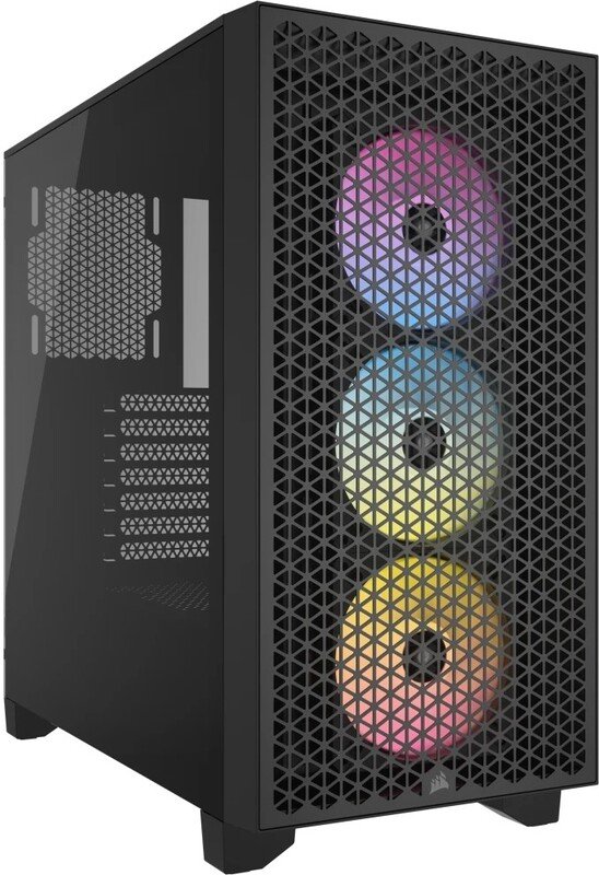 Corsair 3000d airflow midi tower behui 565 - Corsair 3000D RGB Airflow Behuizing (Black)