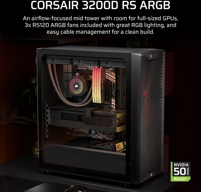 Corsair 3200d rs smoke midi tower behu 2029736 7 orig - Corsair 3200D RS ARGB Mid-Tower ATX Case - Smoke
