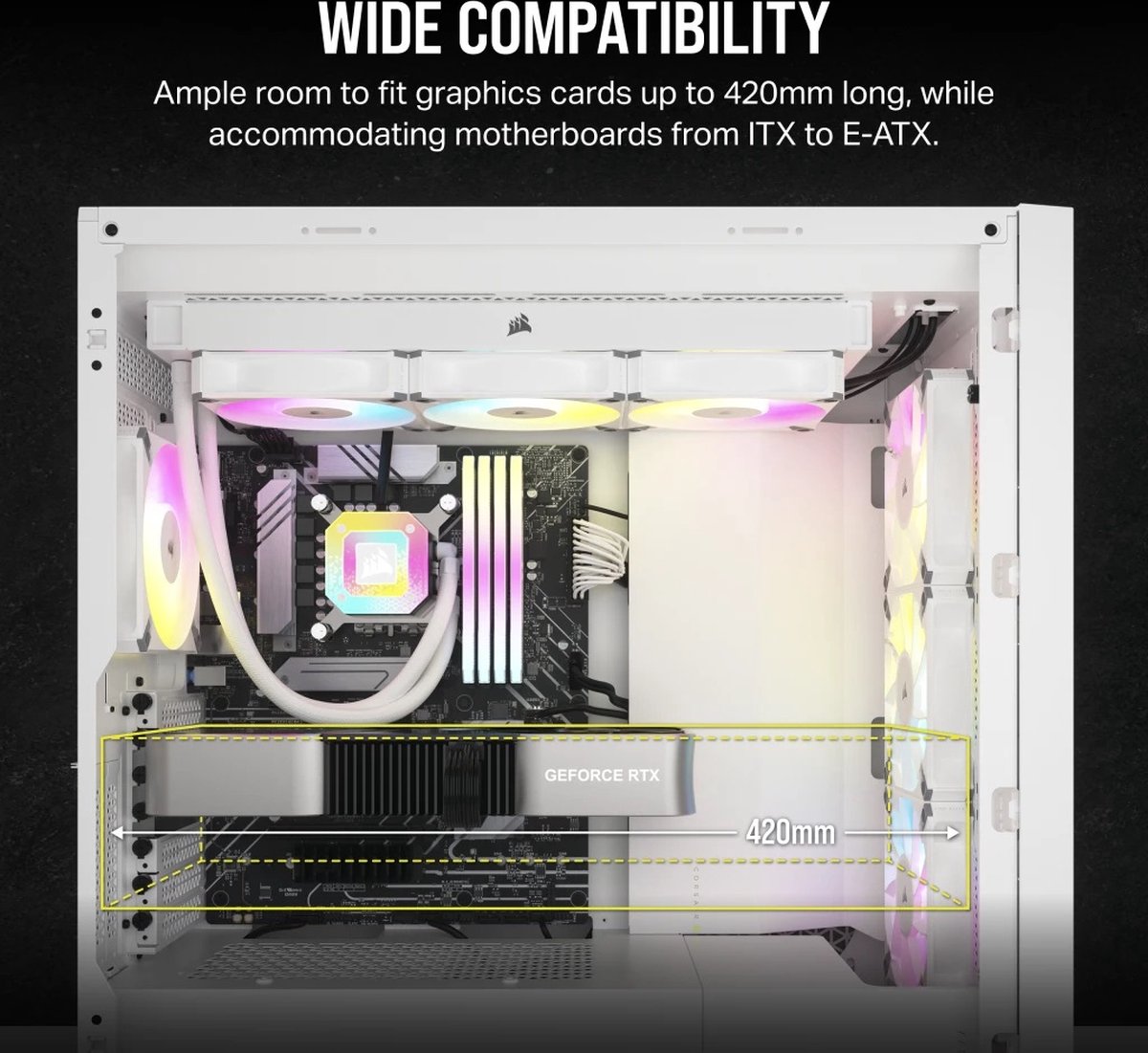 Corsair 5000D Core Airflow Mid-Tower Atx Pc Case - White - afbeelding 10