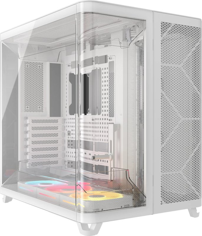 Corsair air 5400 lx r link midi 528845 - Corsair AIR 5400 LX-R iCUE LINK Triple Chamber Behuizing (White)