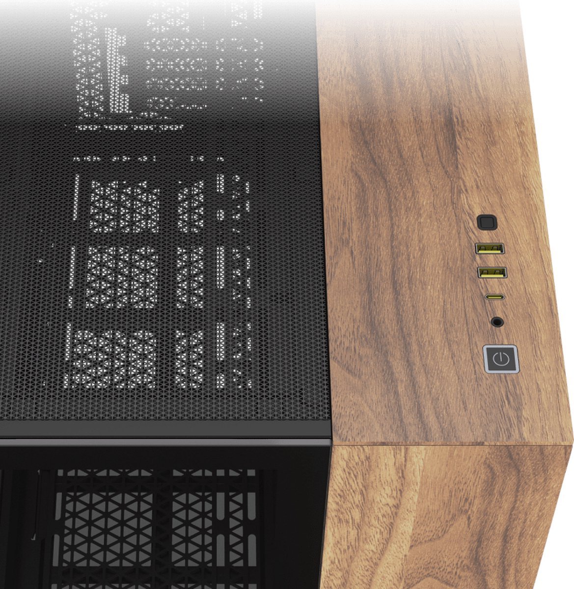 Corsair Cc-9011286-Ww Computerbehuizing Midi Tower Zwart, Walnoot - afbeelding 2